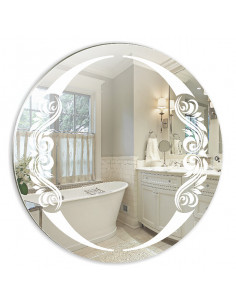 Зеркало MIXLINE "Санторини" D 650 мм пескоструйный рисунок