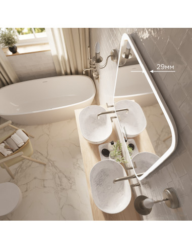 Зеркало MIXLINE "Стив-6" 800*680 (ШВ) сенсорный выключатель, часы, термометр, Bluetooth + подогрев