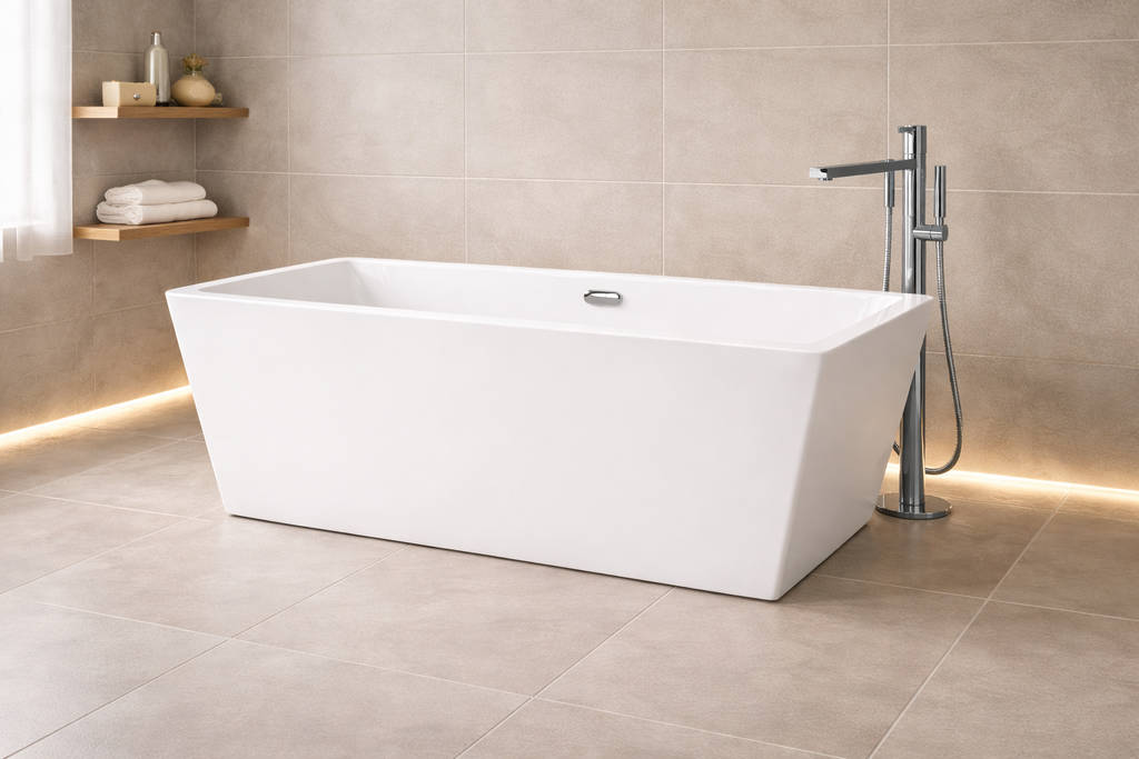 белая ванна из акрила